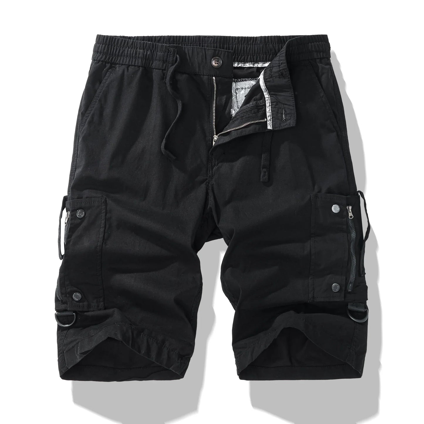 Mid Length Breathable Straight Leg 5 Inch Street Short Men's Summer Thin Washed Cotton Cargo Shorts Loose Casual Trend Sports