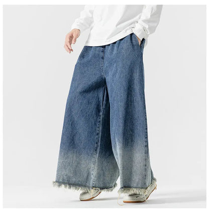 Streetwear Men Wide Leg Jeans Oversized Fashion Loose Jean Pants Male High Street Jogger Woman Denim Trousers Plus Size 5XL