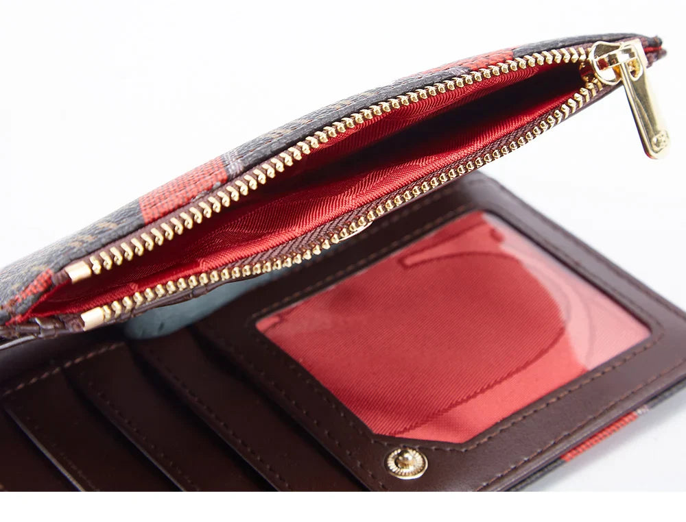 Women's Wallet CHCH Fashion Letter Cartoon Pattern Classic Retro Long Storage Wallet PVC Material Bag