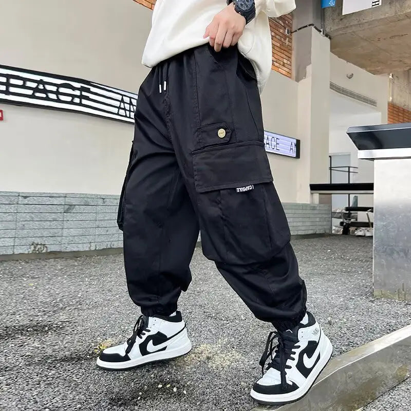 High Quality Boys Sweatpants Autumn Kids Casual Pants for Boy Korean Children's Clothes 2025 Spring Loose Cotton Red Trousers