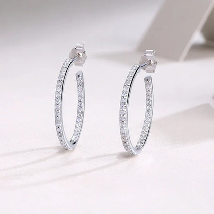 0.7cttw Certified Moissanite Hoop Earrings for Women Sparkling 925 Sterling Silver Ear Jewelry Wedding Gift Wholesale