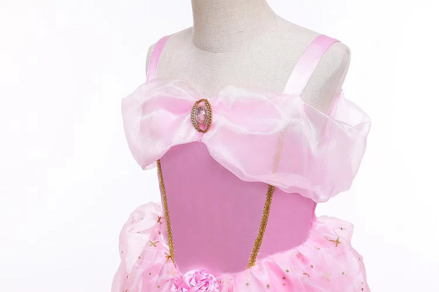 Sleeping Beauty Aurora Princess Dress Cosplay Off Shoulder Kids Gifts Fancy Halloween Party Girl Baby Lace Dress Set