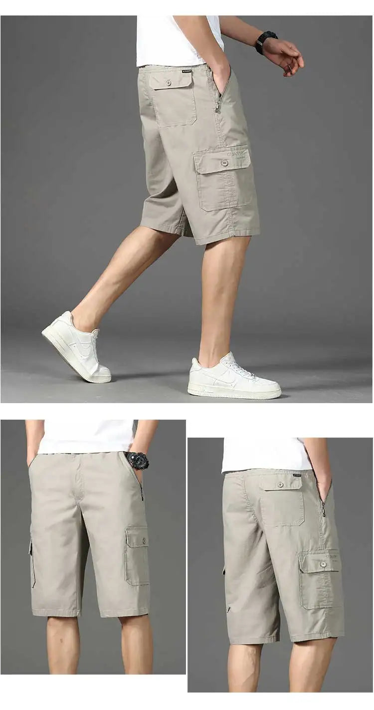 Big Size Men's Sports Casual Shorts Fashion Loose Straight Cargo Shorts Cotton Comfortable Beach Running Short Pants