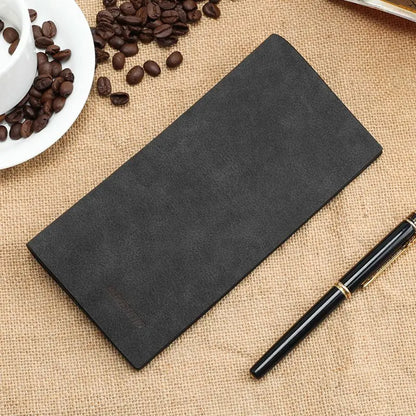 Long Men's Wallet, Thin Vintage Frosted Soft Leather Billfold, Men's Personalized Fashion Student Ticket Holder Moneybag 2025