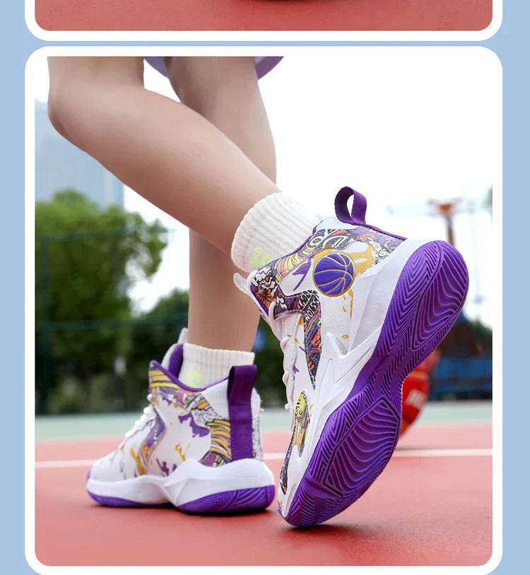 Children's basketball shoes non-slip breathable basketball training shoes with boys and girls basketball shoes sneakers 31-39