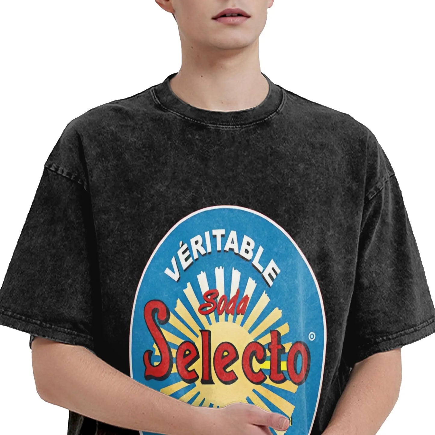 Novelty Selecto Algeria T-Shirt Men Round Neck Pure Cotton Washed T Shirt  Short Sleeve Tee Shirt Party Clothes