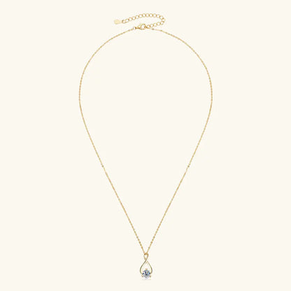Collier Argent 925 Sterling Silver Pendant Necklace Certified 6.5mm Round Cut Moissanite Infinity Necklace for Women