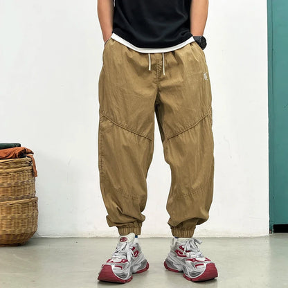 Korean Jogger Pants Men Summer Lightweight Loose Fit Breathable Quick Dry Tapered Casual Athletic Fashion Workout Sweatpants