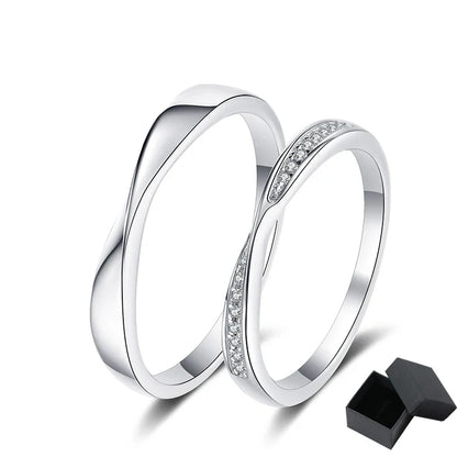 100% 925 Sterling Silver Moissanite Ring for Women Men Couple Ring Valentine's Day Gift White Gold Plated Unisex Band