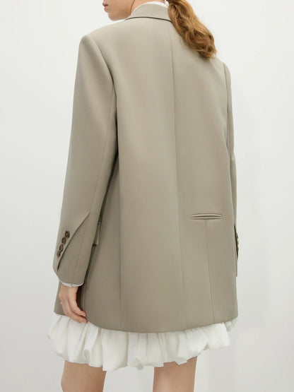 Chic Double-breasted Casual Blazer Jacket for Women Spring 2025 New Style High-end Loose Lazy Style Top 25FS11097
