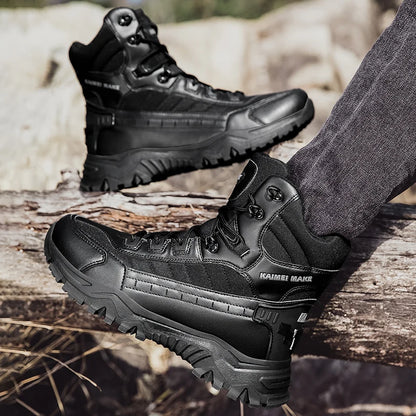 2025 Fashion Men's Desert Combat Boots Outdoor Non-slip Hiking Shoes Waterproof Men's Work Boots Men Tactical Boots Ankle Boots