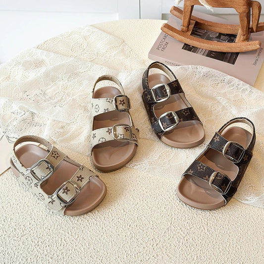 2026 Children Casual Beach Shoes for Girls Boys Summer New Fashion Star Style Soft Sole Anti-slippery Versatile Roman Sandals