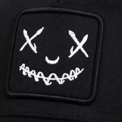 Unisex Baseball Cap Smile Face Patch Pattern Caps Men Women Summer Trucker Hat