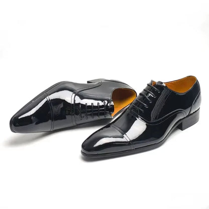 Deluxe Men's Leather Shoes Business office formal leather shoes Oxford Lace-up Classic Fashion cowhide shoes for Men