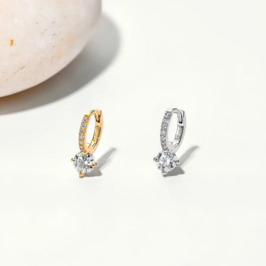 Full Moissanite Diamond Earring S925 Sterling Silver Gold Plated 4-Claws Eardrop For Women Wedding Jewelry High Quality
