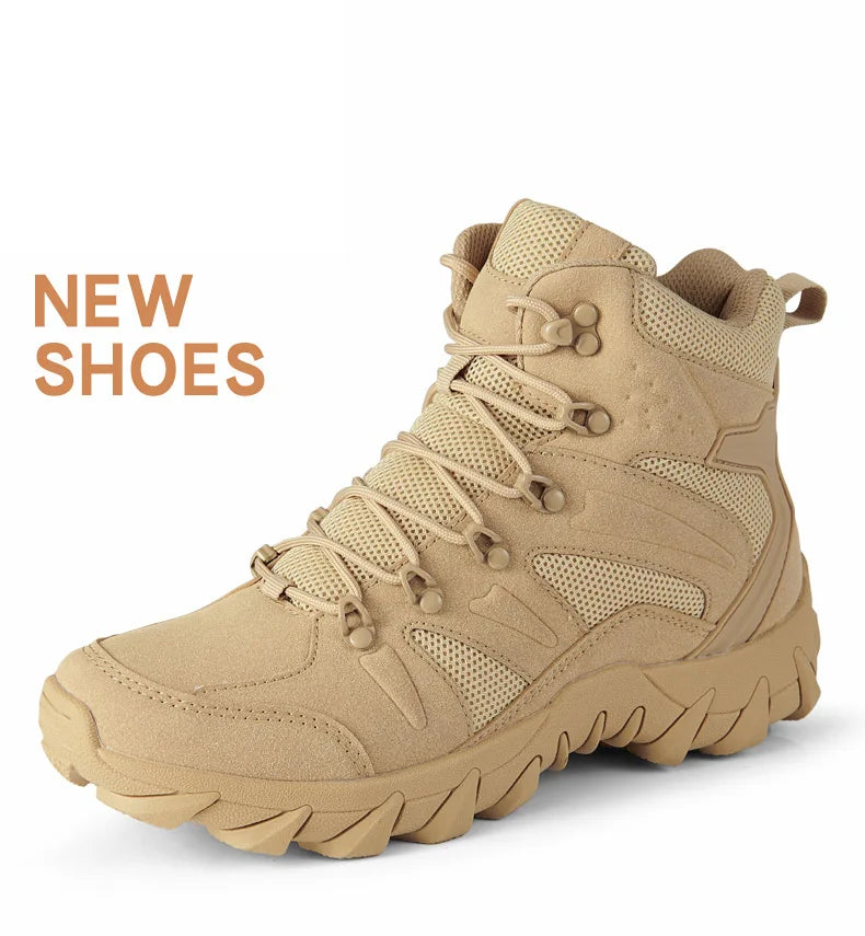 Men Boots Outdoor Combat Ankle Boot Tactical Boots for Man Anti-Slip Motocycle Boots Climbing Hiking Shoes Size 39-46