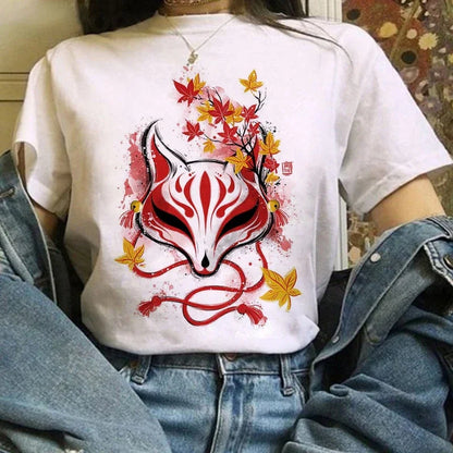Japanese Anime T Shirts Women T-shirts Harajuku Ullzang T-shirt Cartoon Aesthetic Vintage Shirts for girls 90s Top Tees