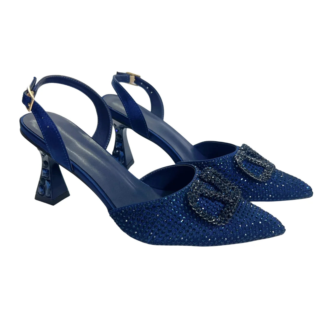 Italian Designer Evening Shoes With Clutch Bag Set for African Wedding and Bridal Occasions Lace Embroidered Beads Women's Shoes