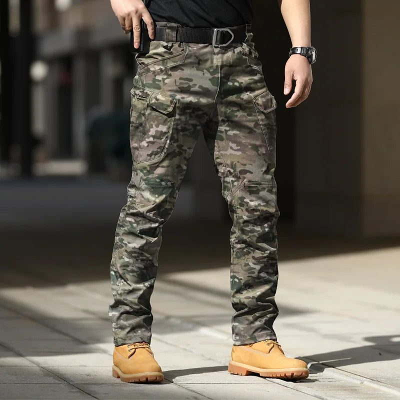 Men City Military Tactical Pants Combat Cargo Trousers Multi-pocket Waterproof Wear-resistant Casual Training Overalls Clothing