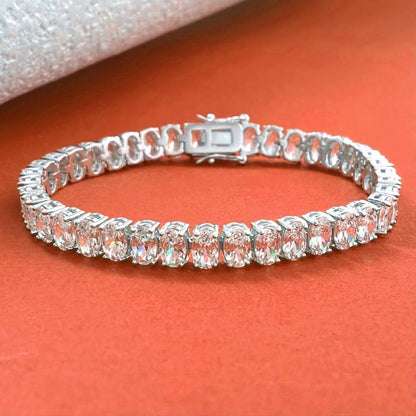 0.5Carat Oval Cut Moissanite Tennis Bracelets S925 Silver 18K Gold Plated for Women Men HipHop Jewelry Gifts GRA Certified