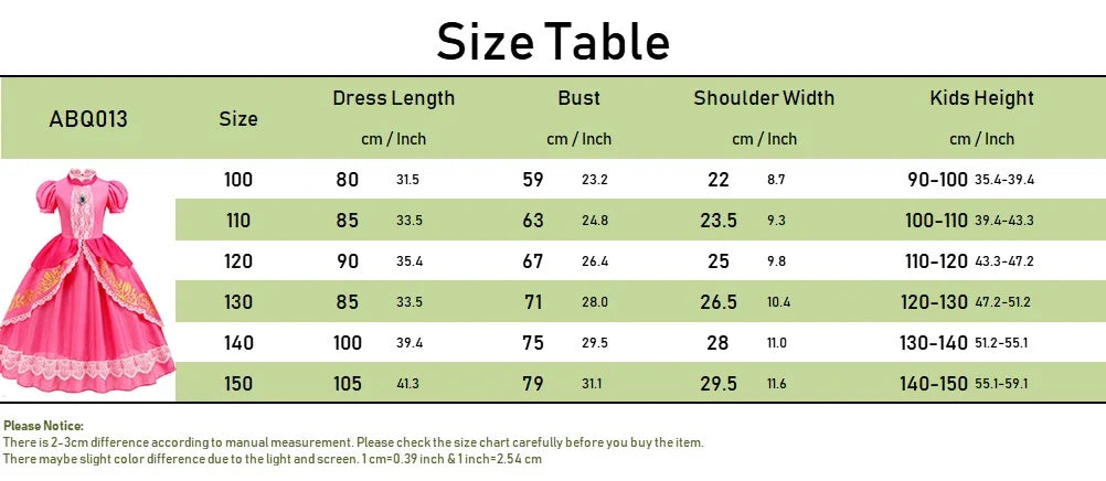 Girls Peach Dress Halloween Princess Cosplay Costume Kids Gowns Children Fancy Outfits