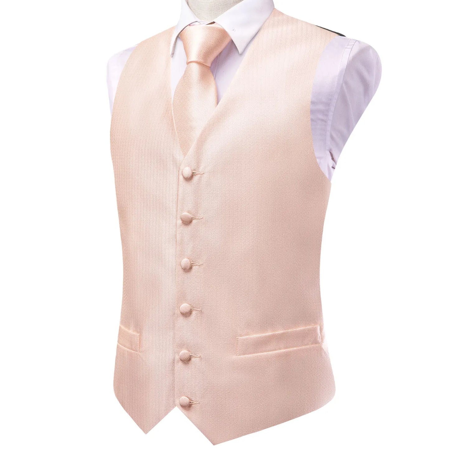 Formal Rose Pattern Paisley Plain Solid Mens Vest Party Wedding Waistcoat Pocket Square Tie  Hankie Suit Set
