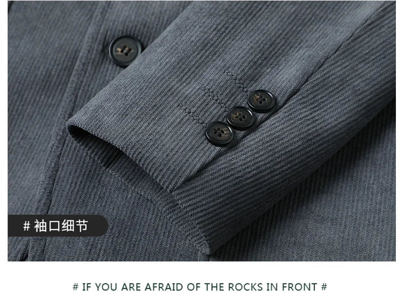 Blazer Hombre High-quality Men's Fashionable Corduroy Jacket Business Casual Social Banquet Formal Suit Jacket Plus Size Blaze