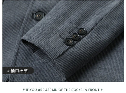 Blazer Hombre High-quality Men's Fashionable Corduroy Jacket Business Casual Social Banquet Formal Suit Jacket Plus Size Blaze