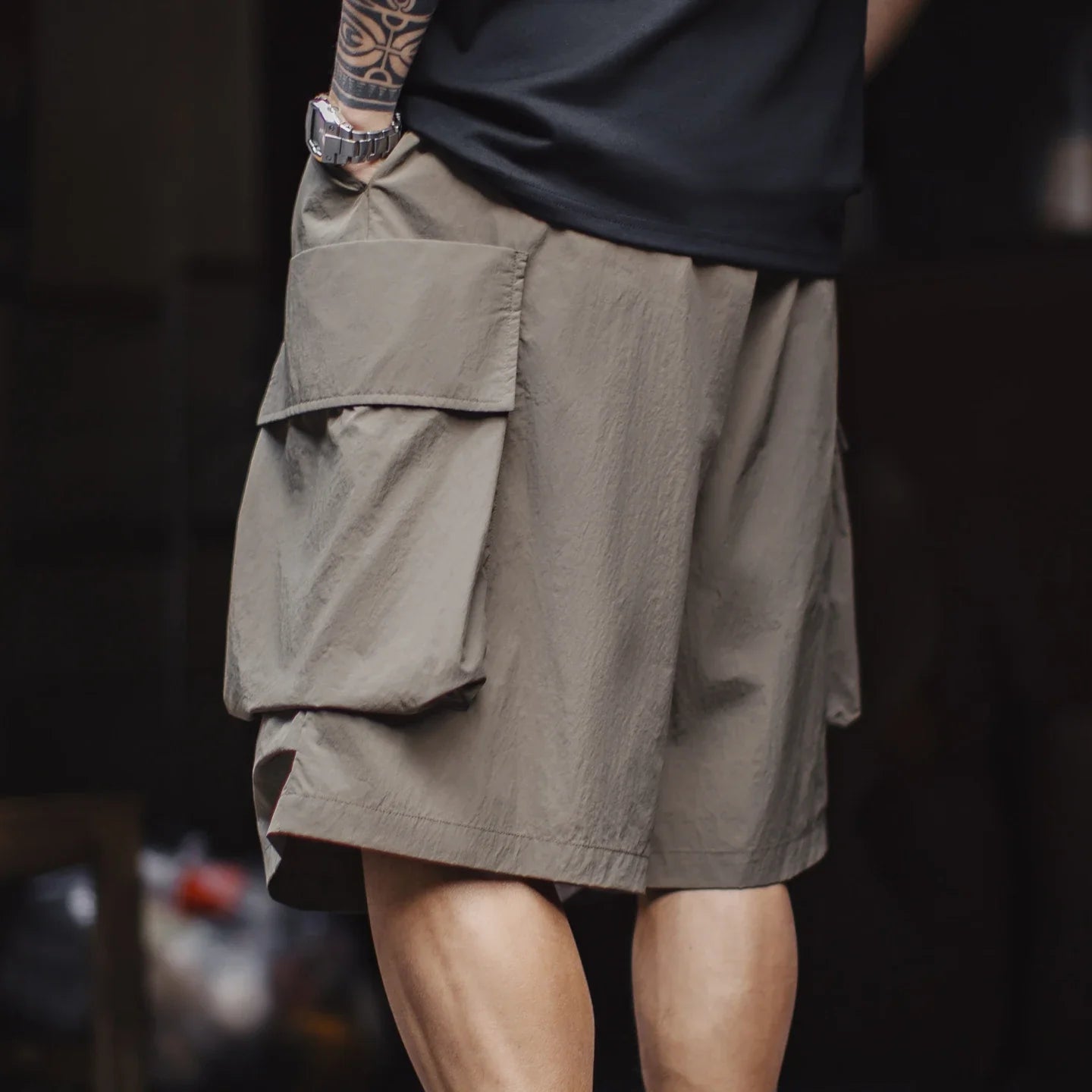 2026 New American Retro Mountain Lightweight A-line Shorts Men Big Pocket Functional Straight Leg Summer Pants Cargo Pants
