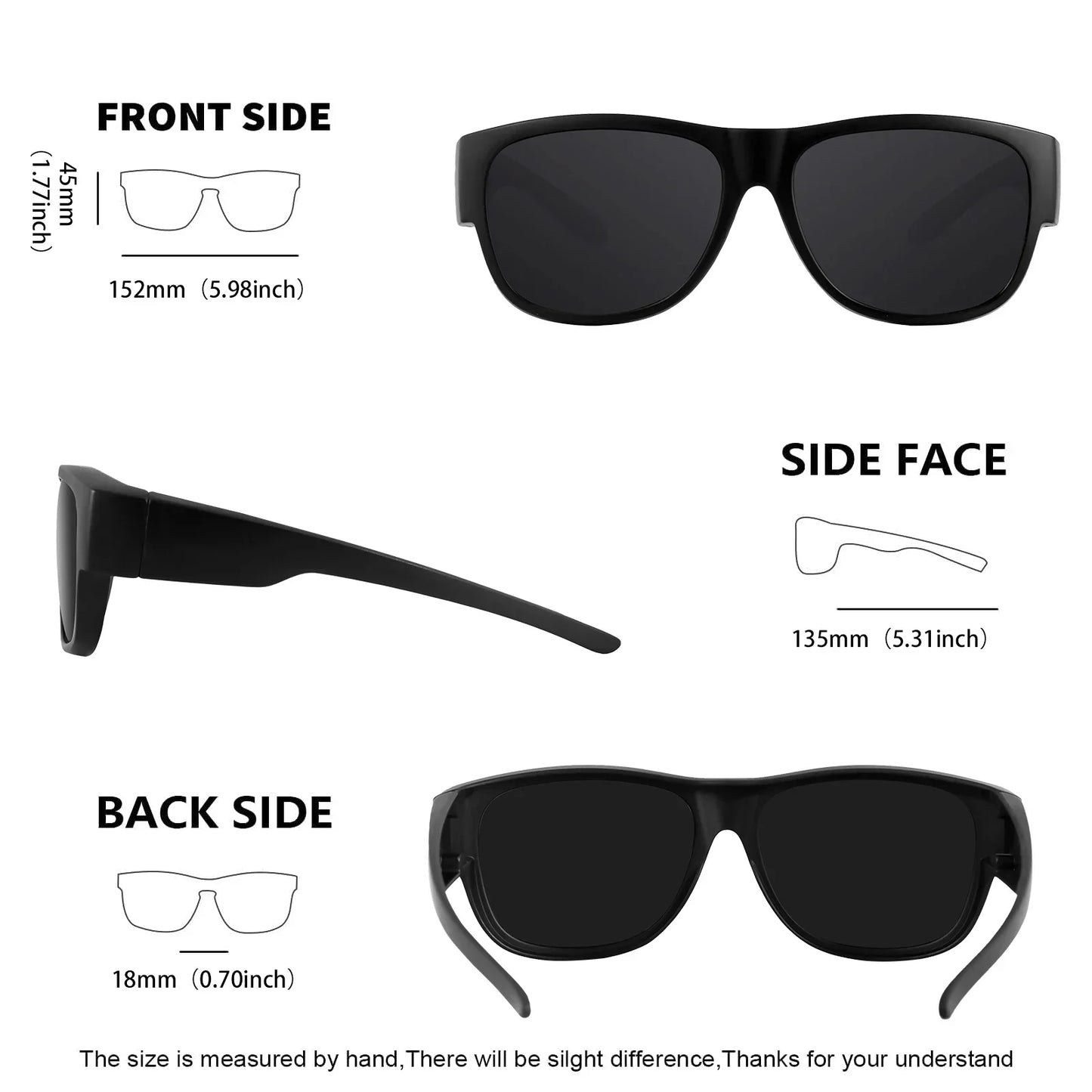 Polarized Sunglasses for Men Women Fit Over Glasses Wraparound Sunglasses  lentes de sol mujer para hombre 8238