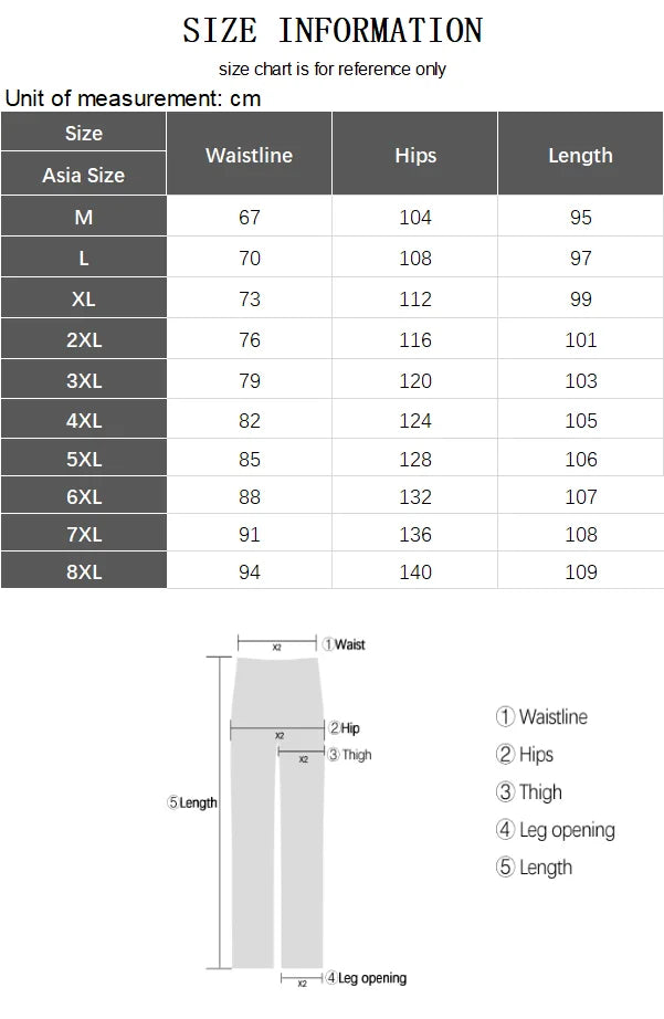 Plus Size M-8XL Baggy Jeans Men's Blue Black Streetwear Elastic Waist Y2K Trousers Fashion Straight Leisure Wide Denim Pants
