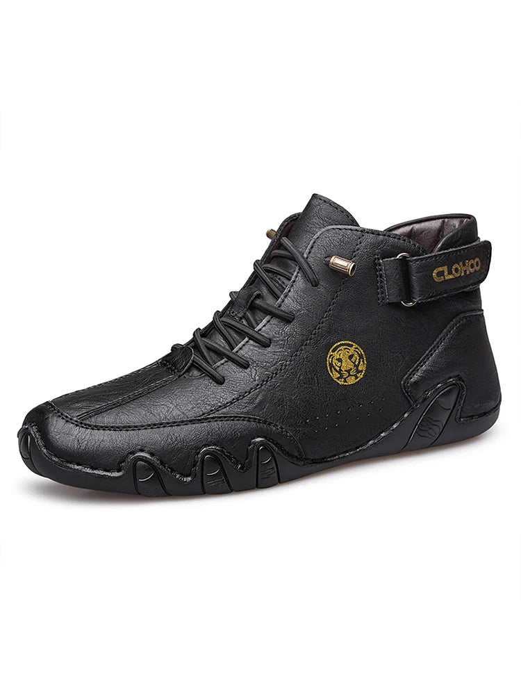 Hand-Sewn Soft-Soled Octopus Boot Men's Short Boots High-Top Leather Boots for Men