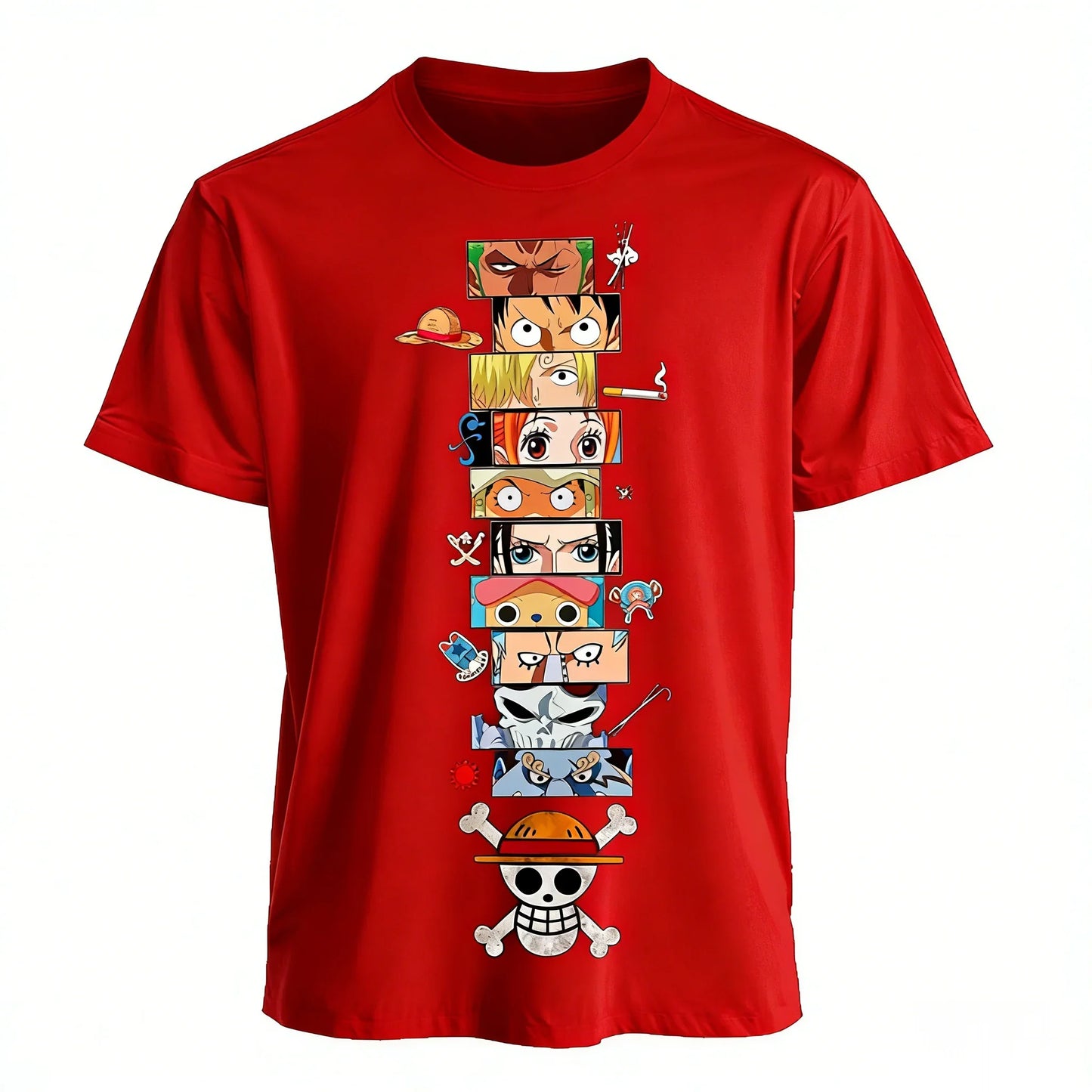 2026 One Piece Anime Luffy Zoro Ace T Shirt Men Summer Cotton Short Sleeve Graphic Tee Harajuku Streetwear Vintage Casual Tops