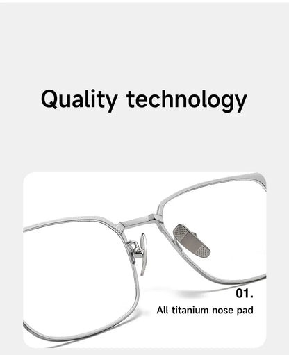 Fashion Square Pure Titanium Frame Simple Design Men's Anti-blue Light Glasses Can Be Customized Prescription 8007TS