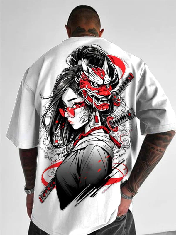 Men's and Women's Summer Fashion 3D Print Japanese Anime Printing T-shirt Casual Polyester Round Neck Casual Short Sleeve Tees