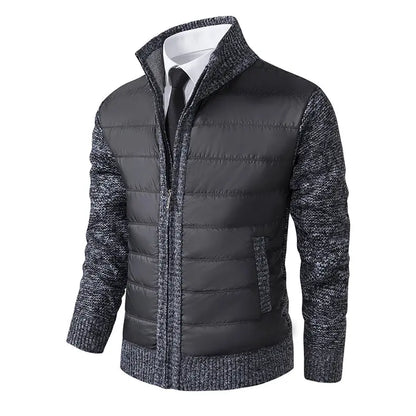 Men Cardigan Sweater Coat 2025 Autumn Winter Korean Warm Thickened Stand Collar Zipper Solid Casual Jacket Fashion Men Clothing