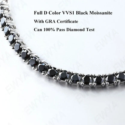 Hidden Spring Buckle Full Moissanite Tennis Bracelet D Color 2/2.5/3/4/5mm Lab Diamond Link Bracelets For Women Man Gift