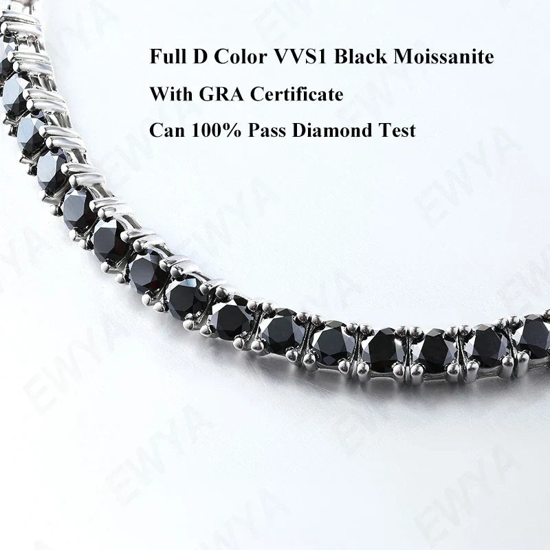 Real D Color Full 2/2.5/3/4/5/6.5mm Moissanite Tennis Bracelet For Women S925 Plated 18K Rose Gold Diamond Link Bracelets