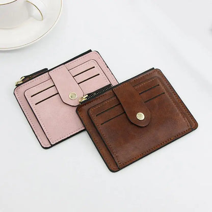 2026 Luxury Small Men's Credit ID Card Holder Wallet Male Slim Leather Wallet with Coin Pocket Brand Designer Purse for Women