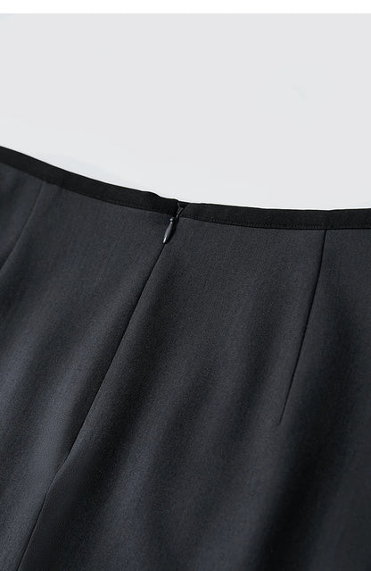 Minimalist Women's Skirt 2025 Spring New Office Lady Versatile Fashion Asymmetric Wrinkle A-line Half-body Skirt 12511092