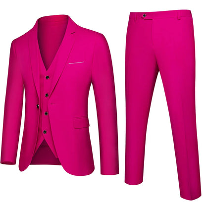 2026 New Men's Suit 3-Pieces Set (Jacket+Pants+Vest) Wedding/Party/Office Coat and Vests Trousers, Asian Sizes M-5XL 6XL.