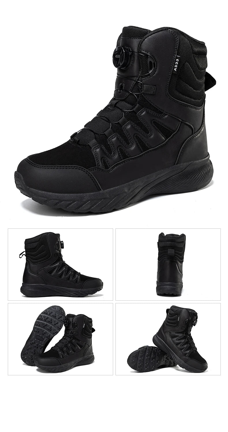 New Men Tactical Boots Brand Army Boot Military Ankle Hiking Shoes Safety Desert Work Climbing Shoes Waterproof High Quality