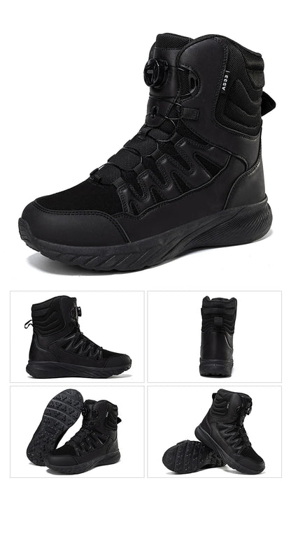 New Men Tactical Boots Brand Army Boot Military Ankle Hiking Shoes Safety Desert Work Climbing Shoes Waterproof High Quality