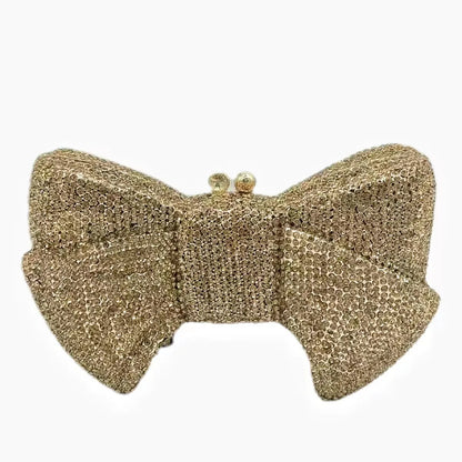 Bow Hollow out Crystal Banquet Wedding Party Dress Bag Rhinestone Luxury Designer Handbag Stone Elegant Bow Clutch Purse Bag