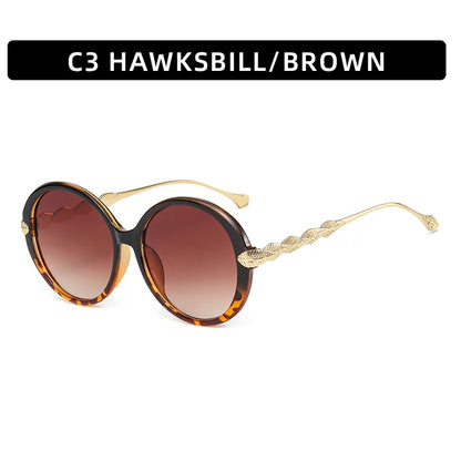 Round Sunglasses Women 2023 Oversized Luxury Fashion Glasses  Vintage Shades Retro Lunette De Soleil Femme Gafas De Sol Mujer