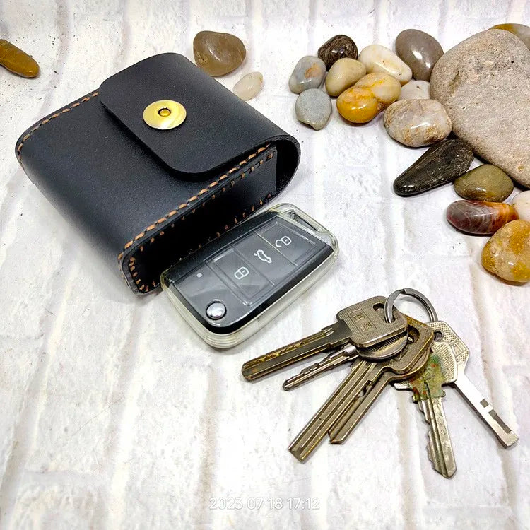 Multifunctional Key Holder Waist Bag Genuine Leather Car Key Case Folding Glasses Belt Pack Men Women 1652cg