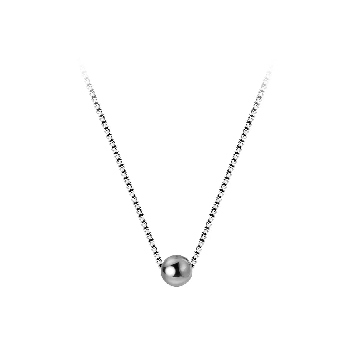 Trendy Tiny Simple Bead Necklace Pendant New Sale 100% 925 Sterling Silver Round Jewelry For Women & Girls Party Gift