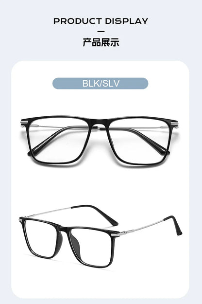 Titanium Classic Men's Square Frames Anti-blue Light Reading Glasses Myopia Can Be Customized Prescription Glasses 007