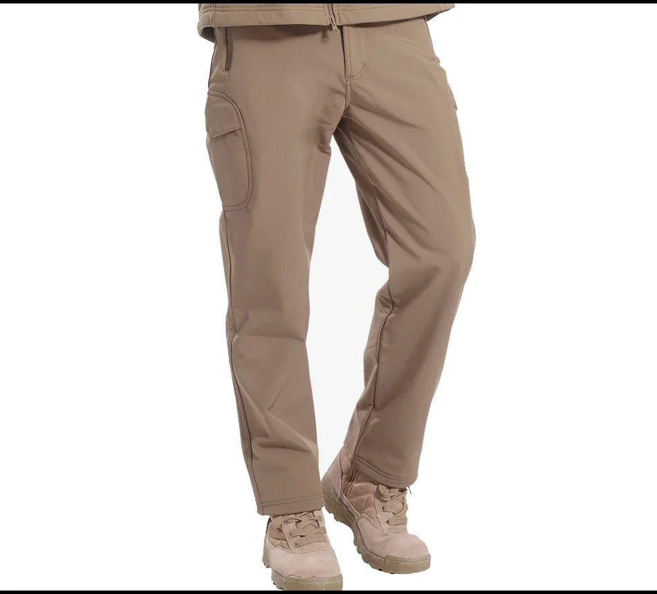 Tactical Pants Soft Shell Fleece Cargo Pants Men Hunting Pants Camouflage  Pant Casual Trousers Unisex Waterproof