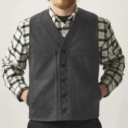 Men Vest Army Green Herringbone Single Button Waistcoat For Wedding Birthday Banquet Party Business Office Work Men Suit Vest